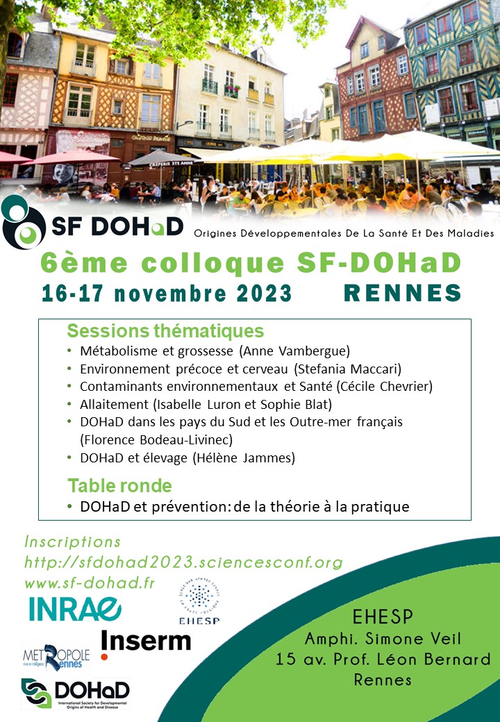 6ème colloque SF-DOHaD à Rennes